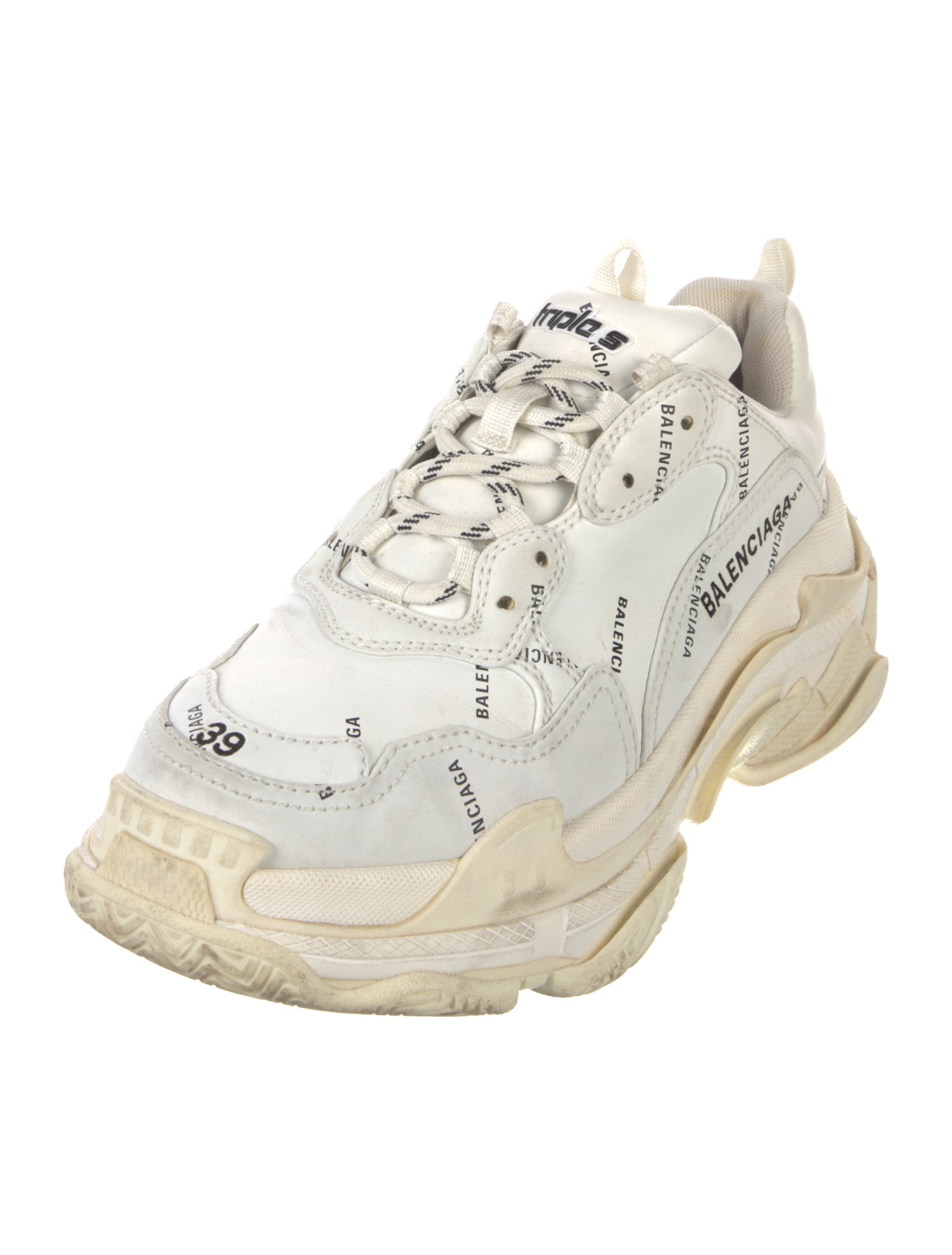 Balenciaga Triple S All Over Logo Chunky Sneakers