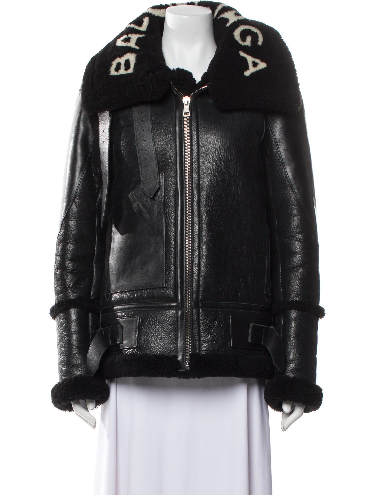 Balenciaga 2017 Lamb Leather Faux Fur Coat