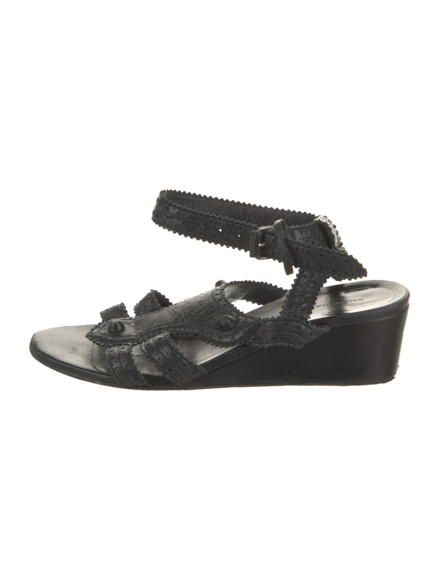 Balenciaga Leather Studded Accents Gladiator Sandals