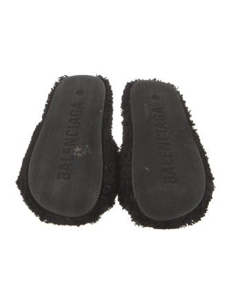 Balenciaga Terry Cloth Graphic Print Slides