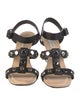 Balenciaga Leather Studded Accents T-Strap Sandals
