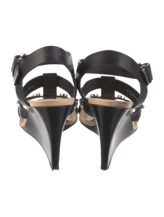 Balenciaga Leather Studded Accents T-Strap Sandals