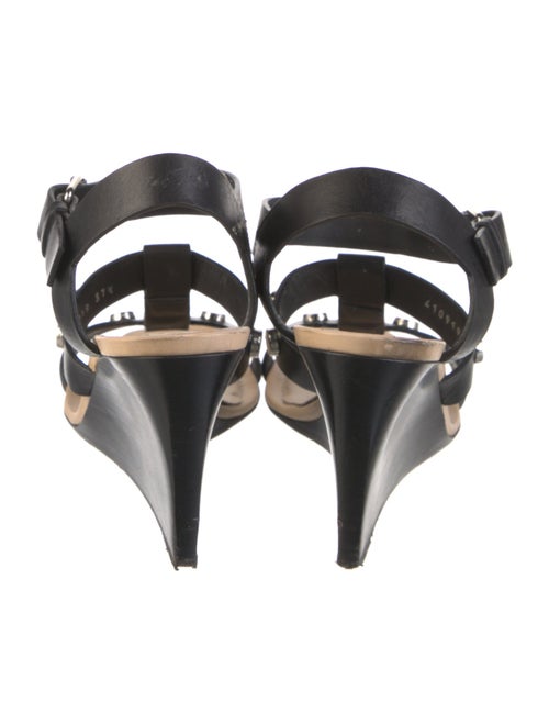 Balenciaga Leather Studded Accents T-Strap Sandals