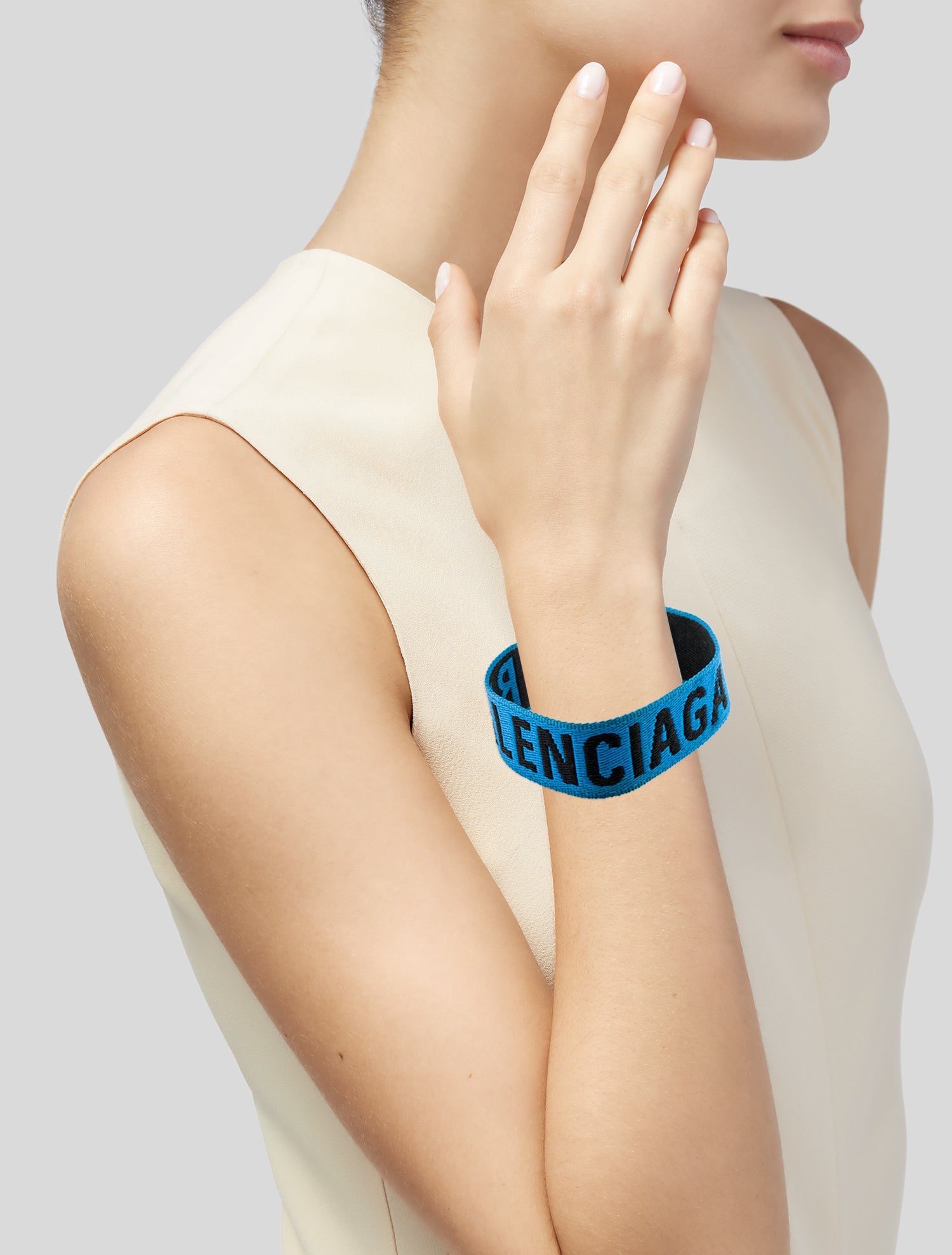 Balenciaga Party Logo Woven Bracelet
