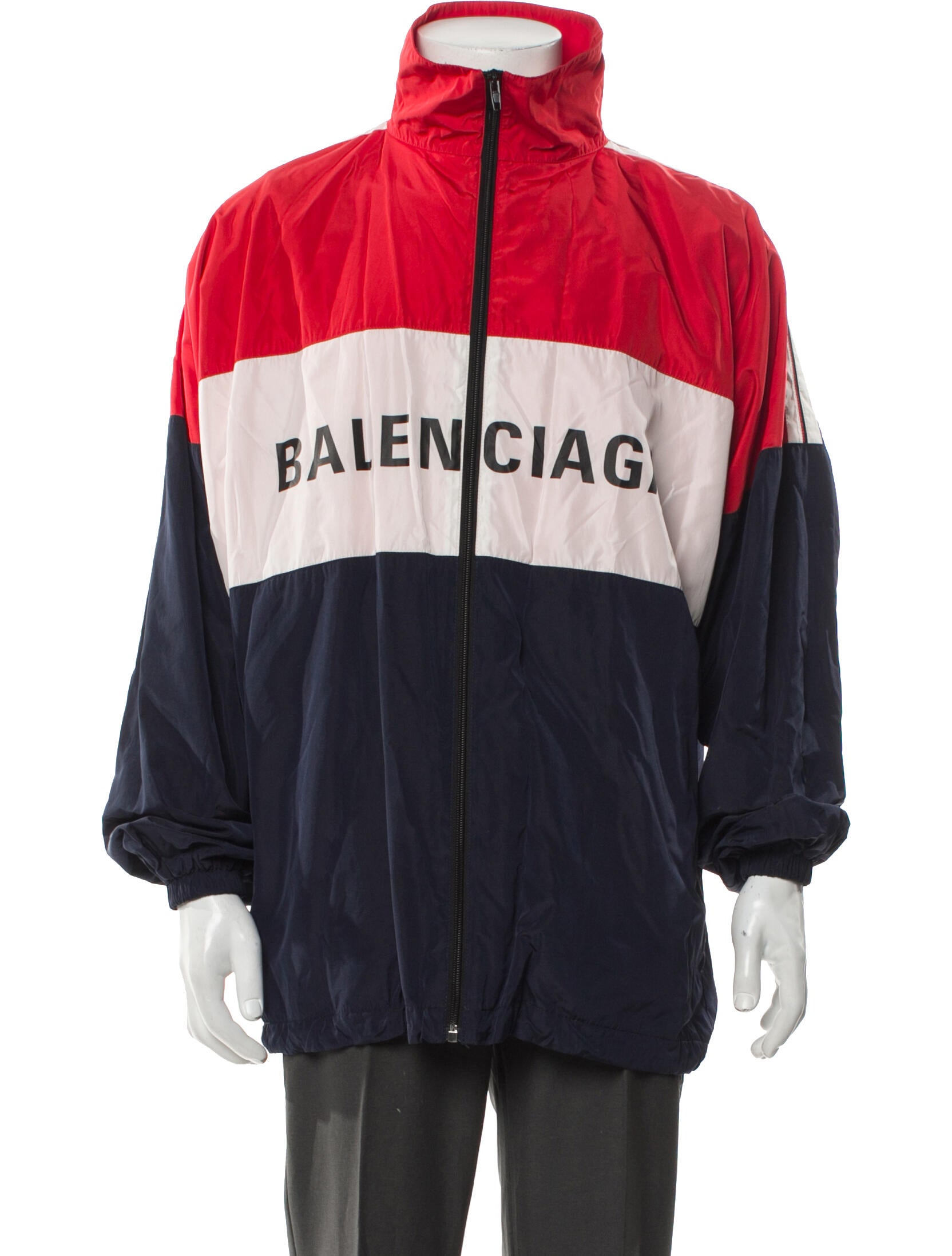Balenciaga 2019 Colorblock Pattern Windbreaker