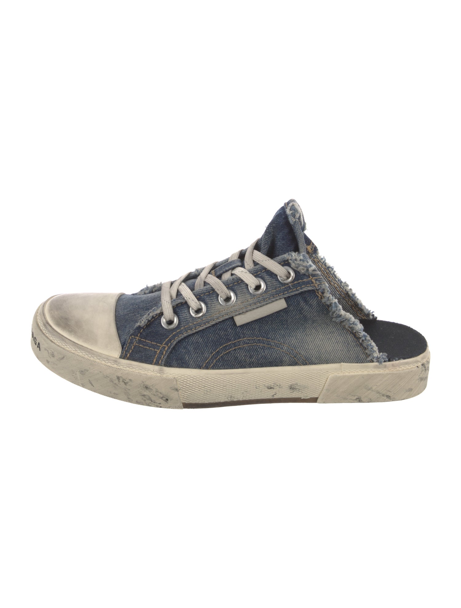 Balenciaga Denim Colorblock Pattern Sneakers