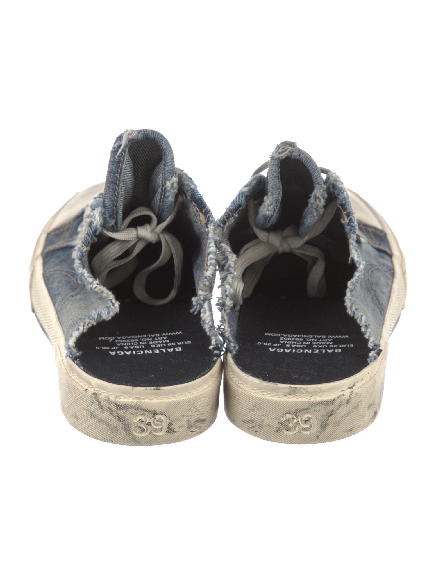 Balenciaga Denim Colorblock Pattern Sneakers