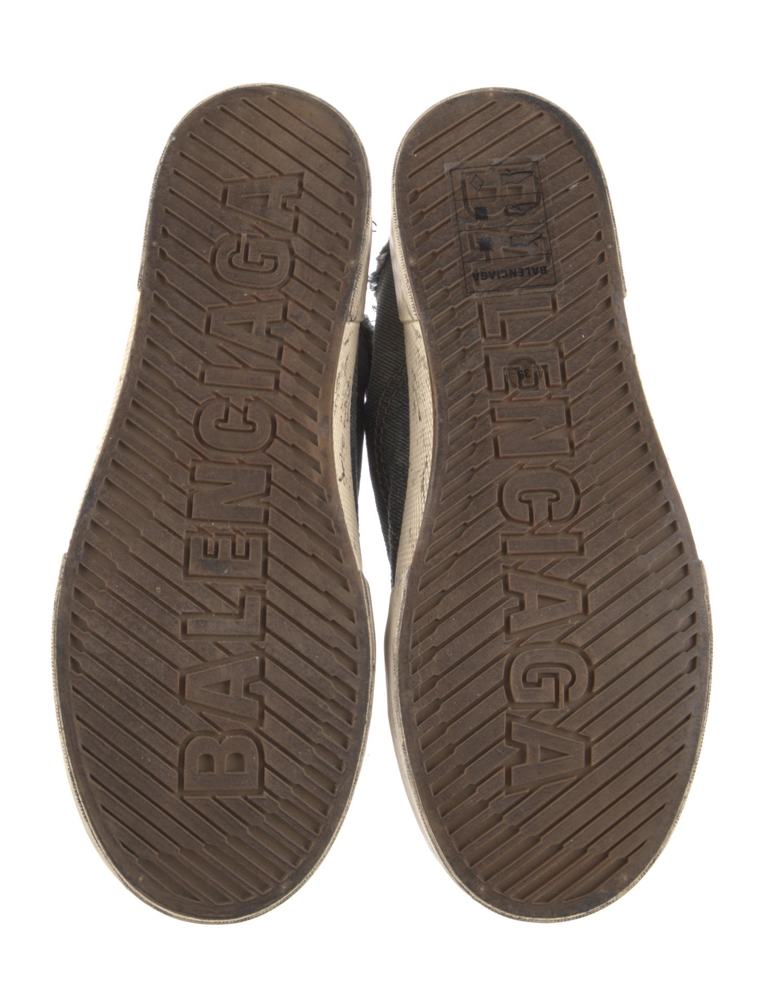 Balenciaga Denim Colorblock Pattern Sneakers