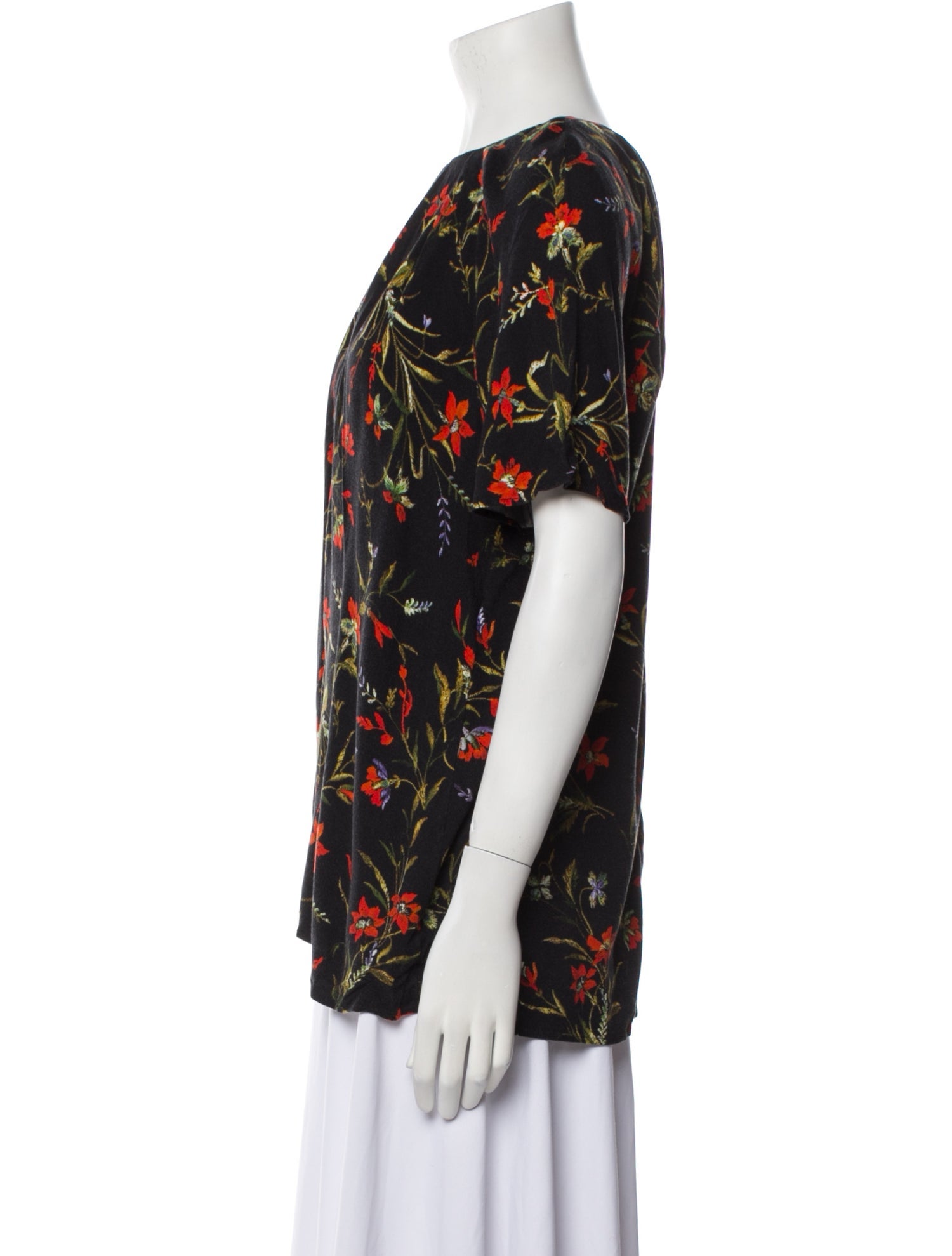 Balenciaga 2016-2017 Floral Print Blouse