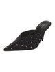 Balenciaga Satin Crystal Embellishments Mules