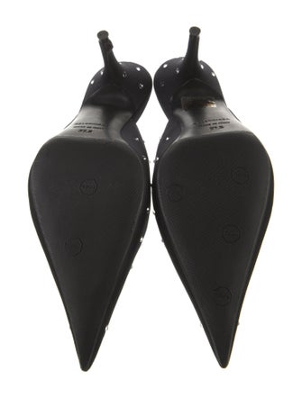 Balenciaga Satin Crystal Embellishments Mules