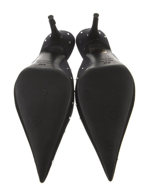 Balenciaga Satin Crystal Embellishments Mules