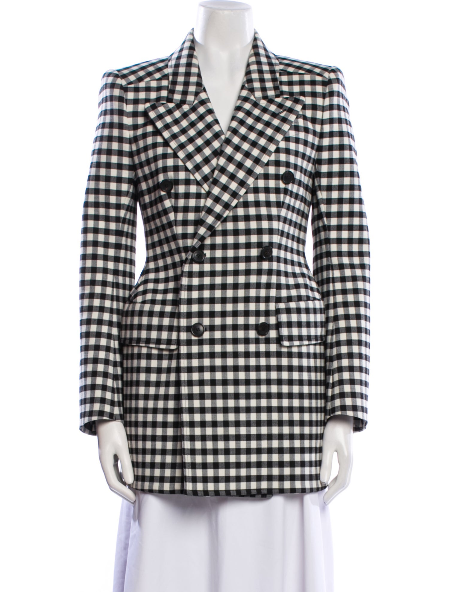 Balenciaga 2018 Plaid Print Blazer