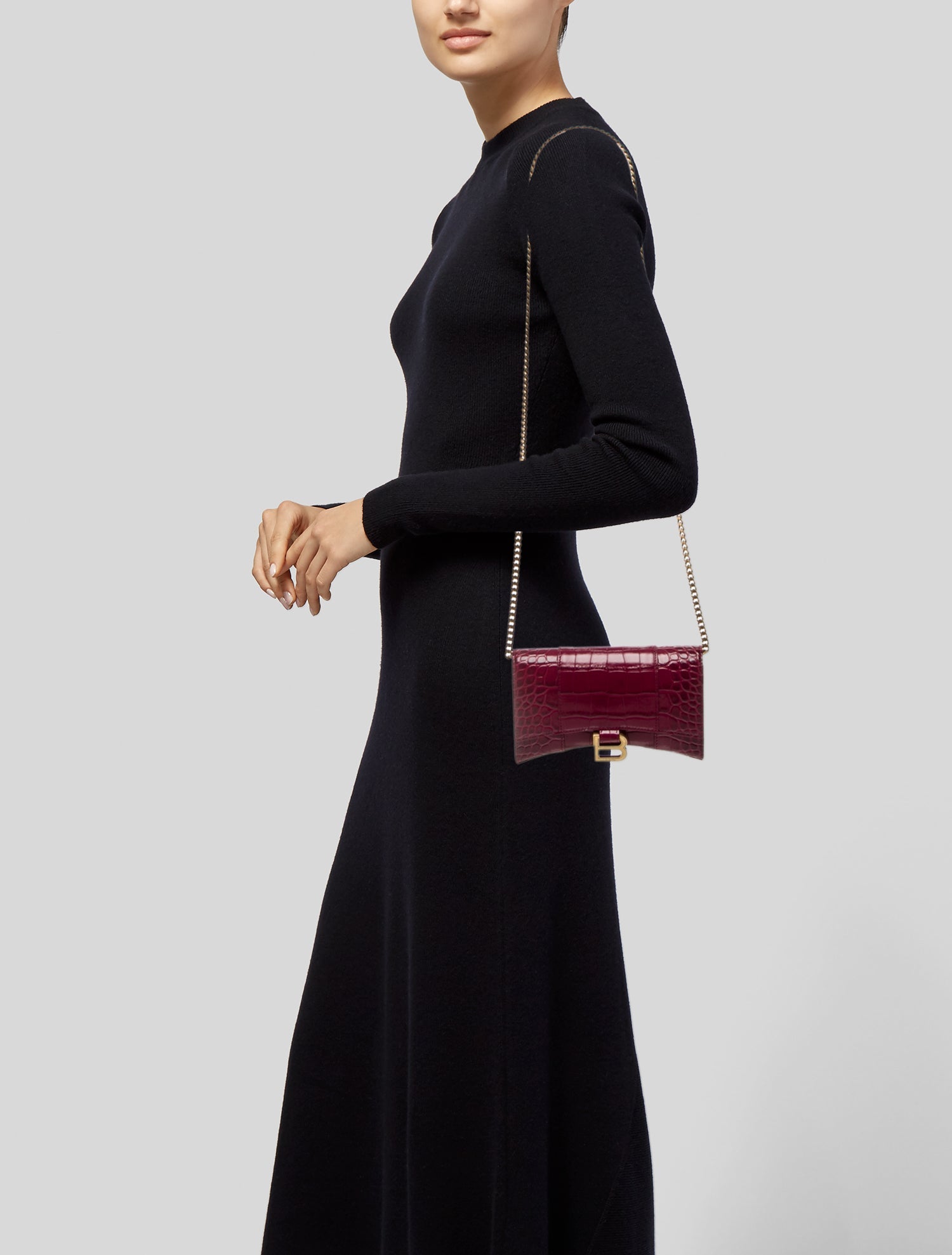 Balenciaga Embossed Leather Clutch