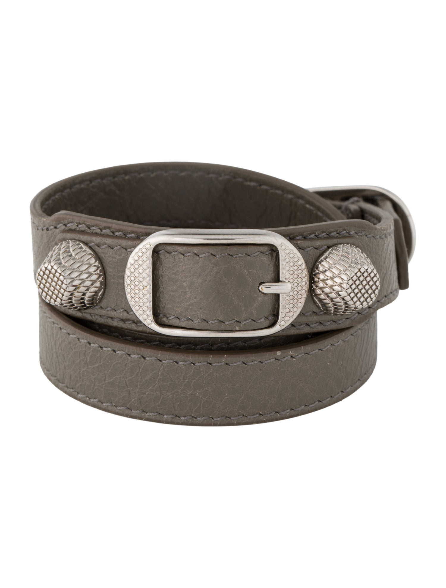 Balenciaga Leather Arena Triple Tour Wrap Bracelet