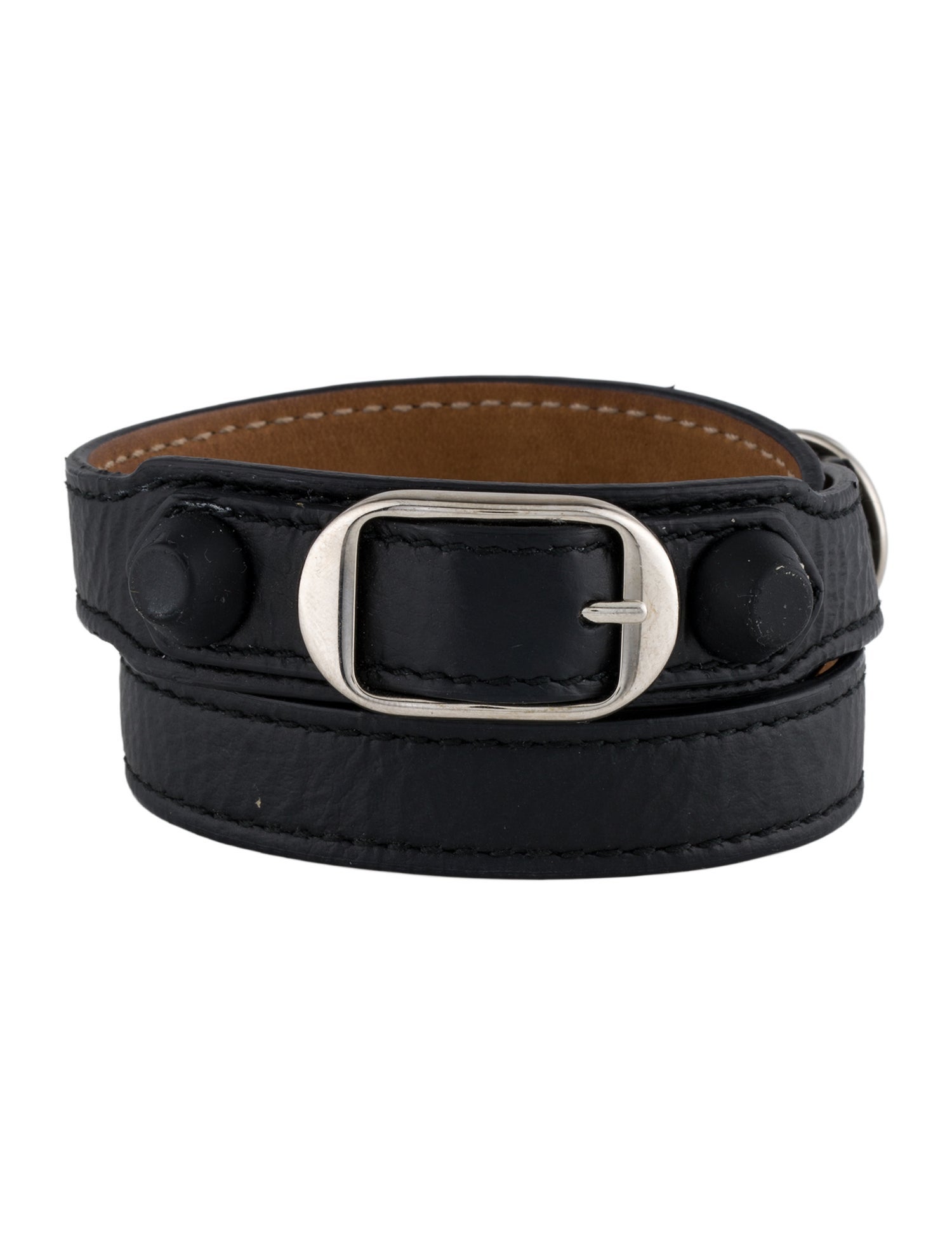 Balenciaga Leather & Rubber Arena Wrap Bracelet