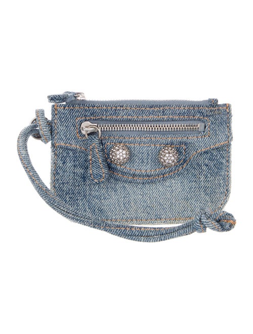 Balenciaga Le Cagole Coin Purse Denim Wallet