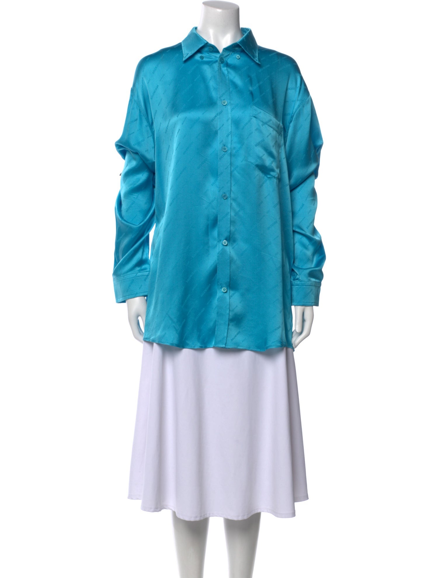 Balenciaga 2022 Silk Button-Up Top