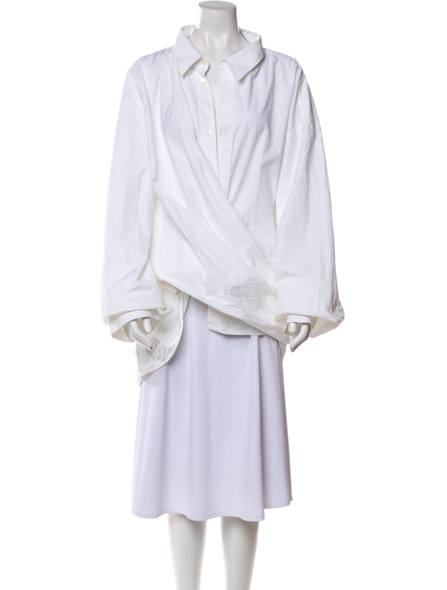 Balenciaga 2022 Poplin Wrap Tunic