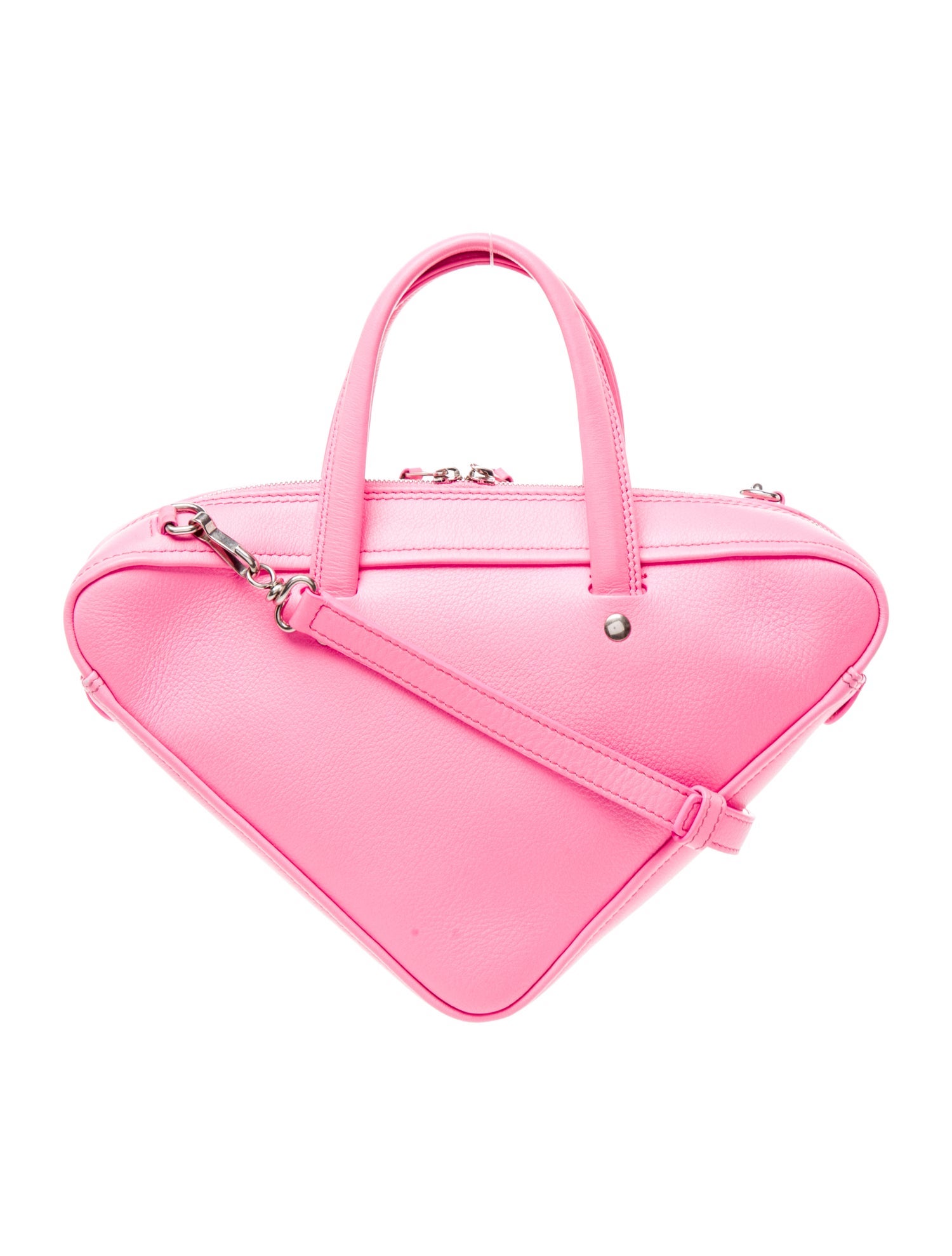Balenciaga Leather Shiny Day Calfskin Triangle Duffle - Pink