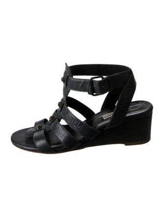 Balenciaga Leather Studded Accents Gladiator Sandals