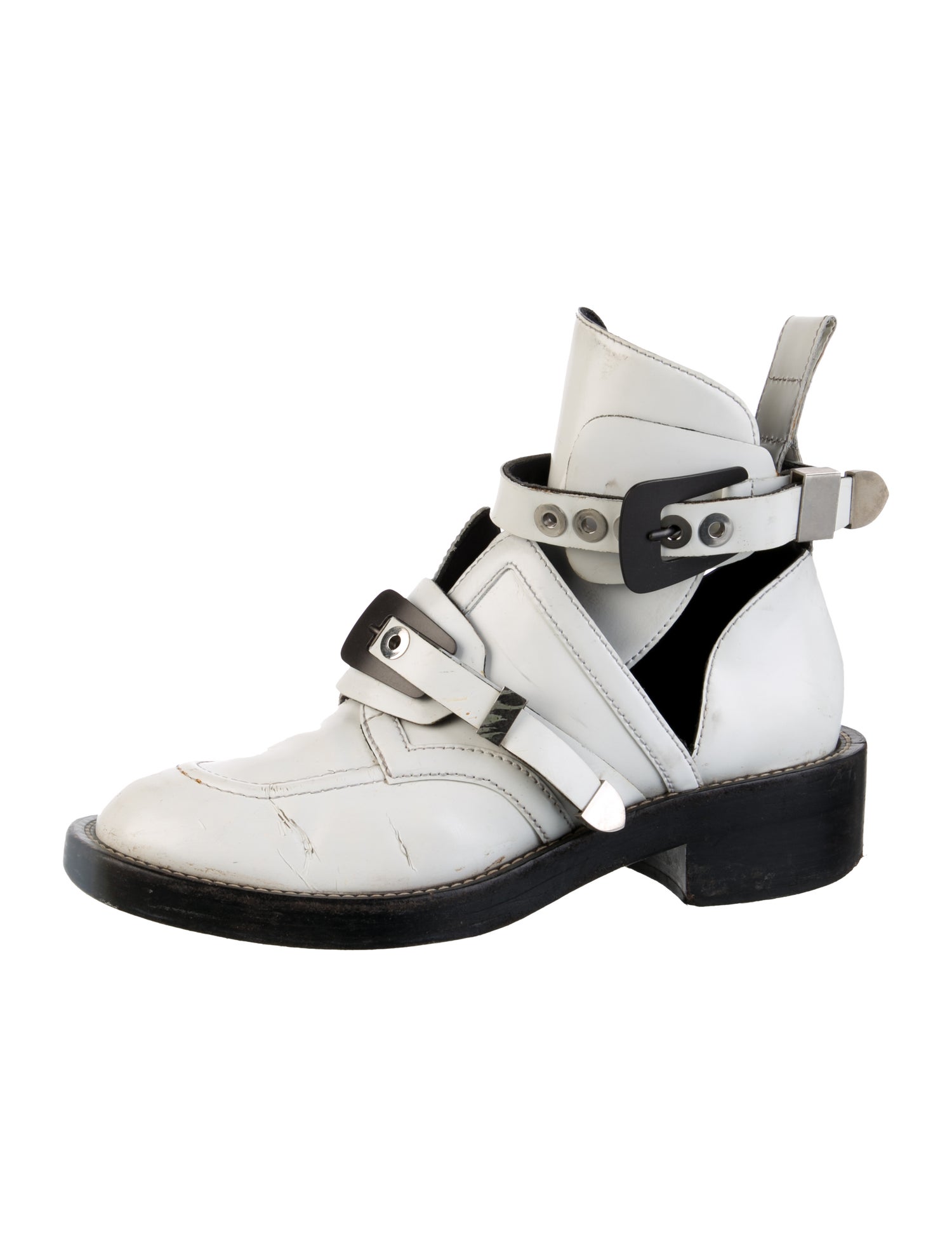 Balenciaga Leather Lace-Up Boots