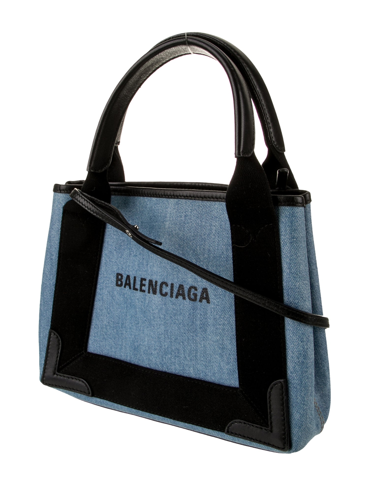 Balenciaga Denim Navy Cabas XS