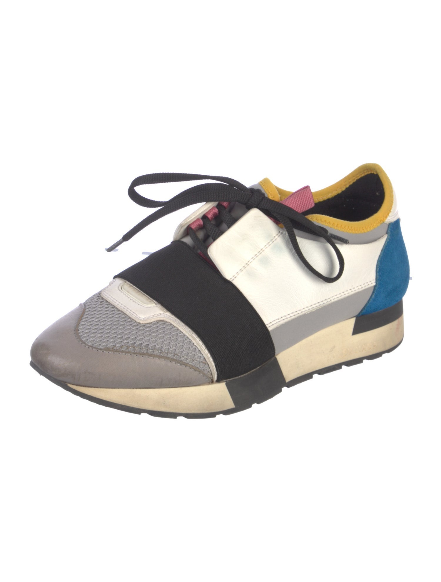 Balenciaga Mesh Colorblock Pattern Sneakers