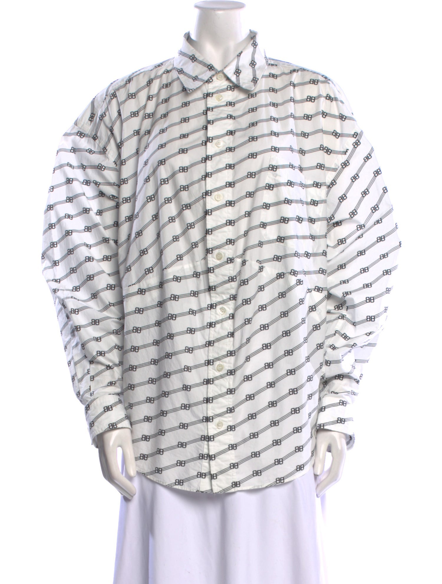 Balenciaga 2020 Striped Button-Up Top