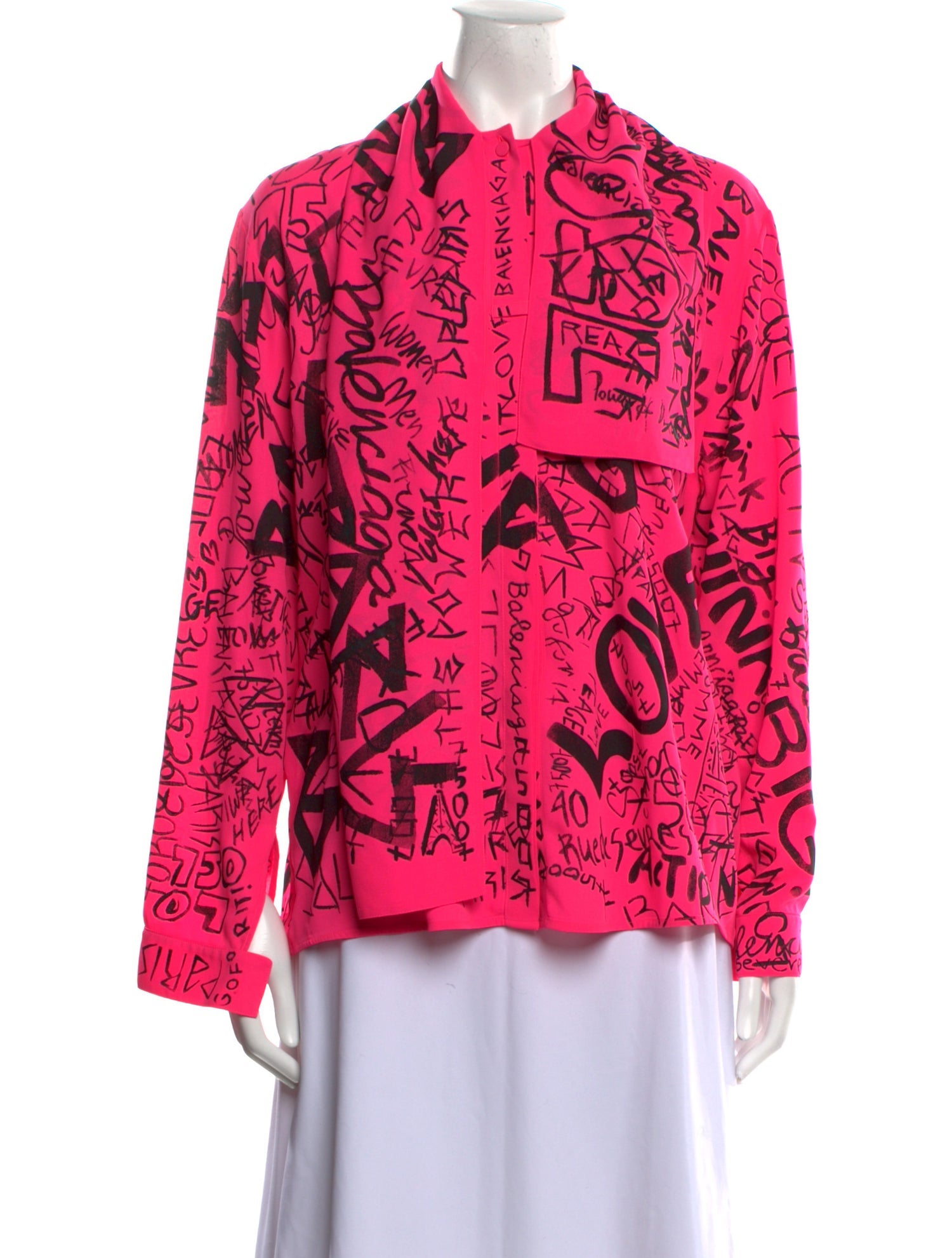 Balenciaga 2019 Printed Button-Up Top