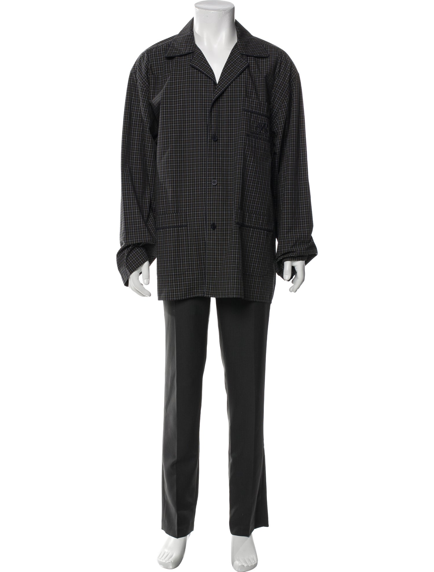 Balenciaga 2021 Plaid Print Pajama Top w/ Tags