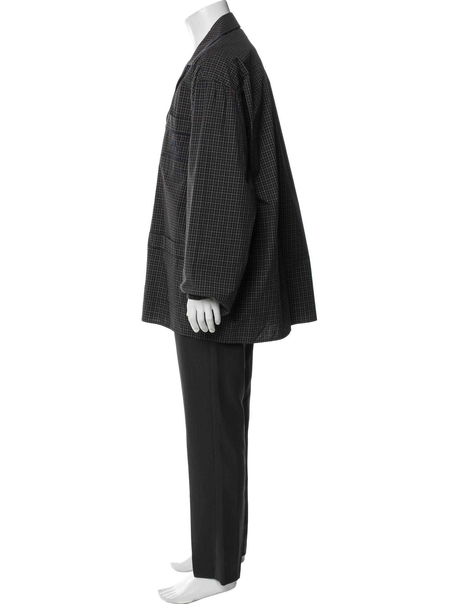 Balenciaga 2021 Plaid Print Pajama Top w/ Tags