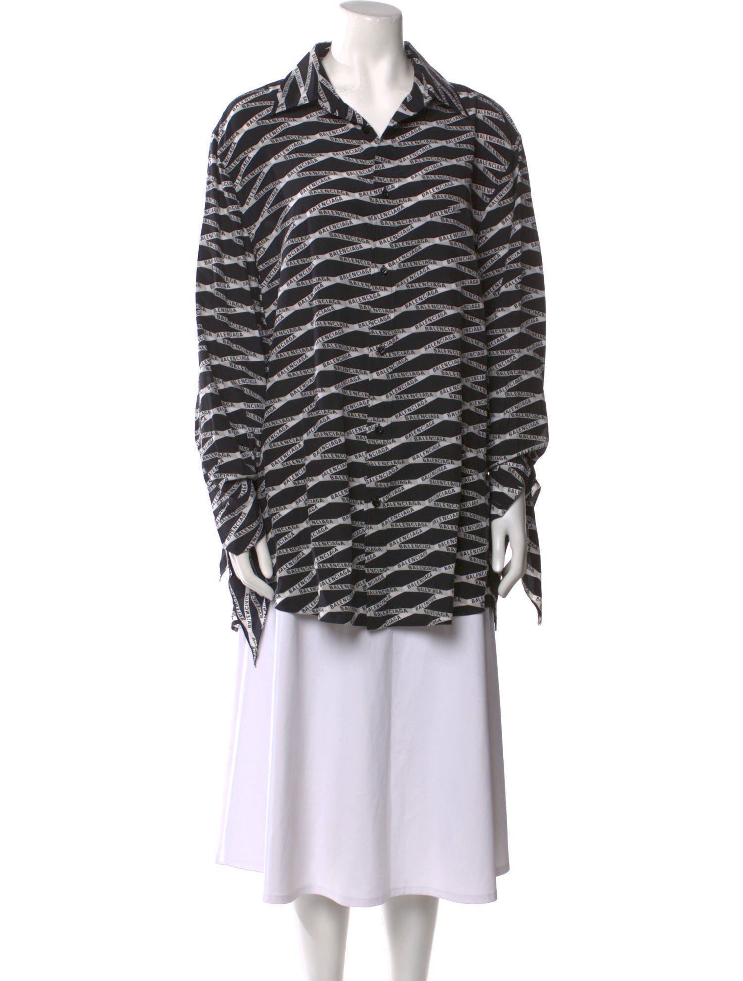 Balenciaga 2018 Silk Button-Up Top
