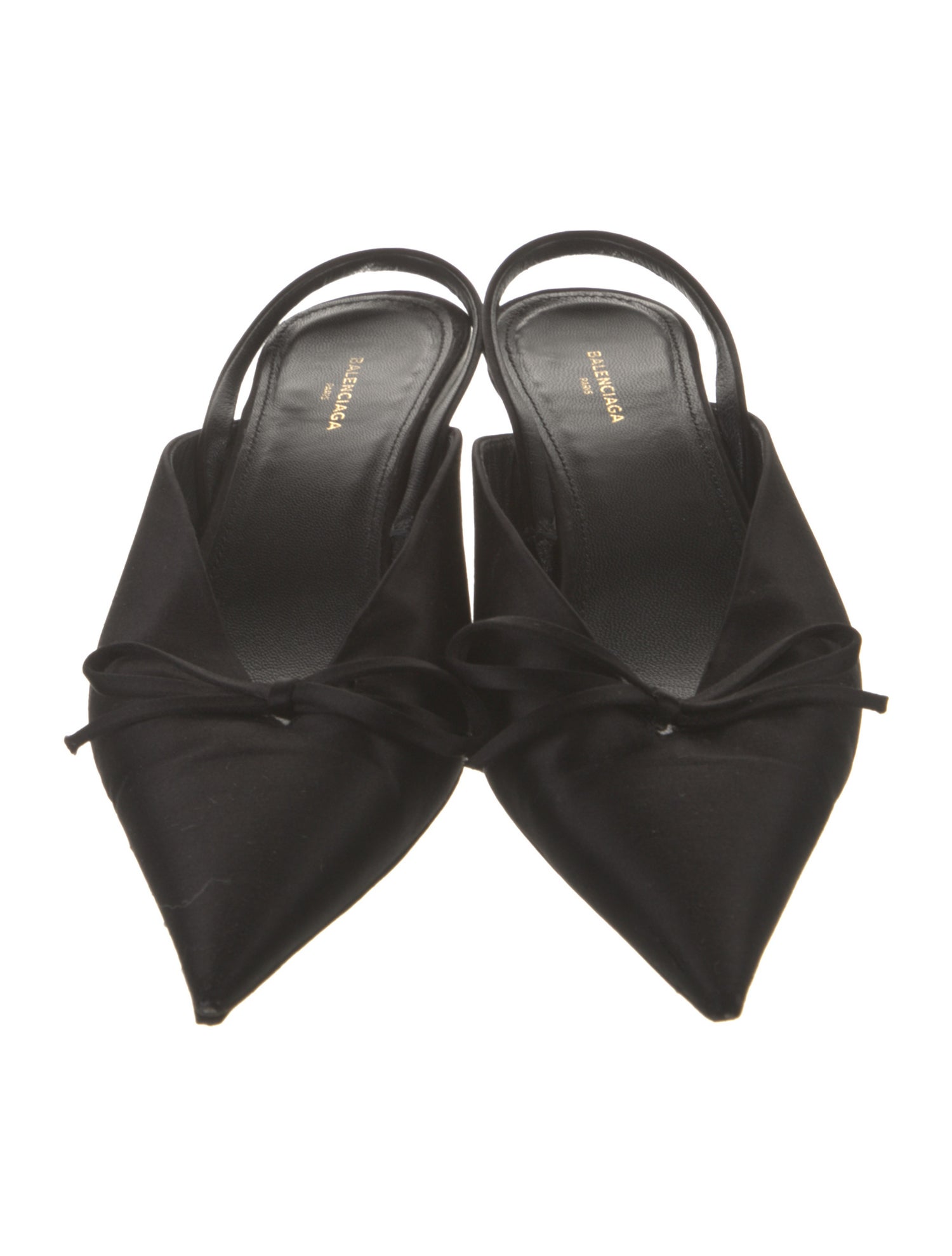 Balenciaga Leather Bow Accents Slingback Pumps