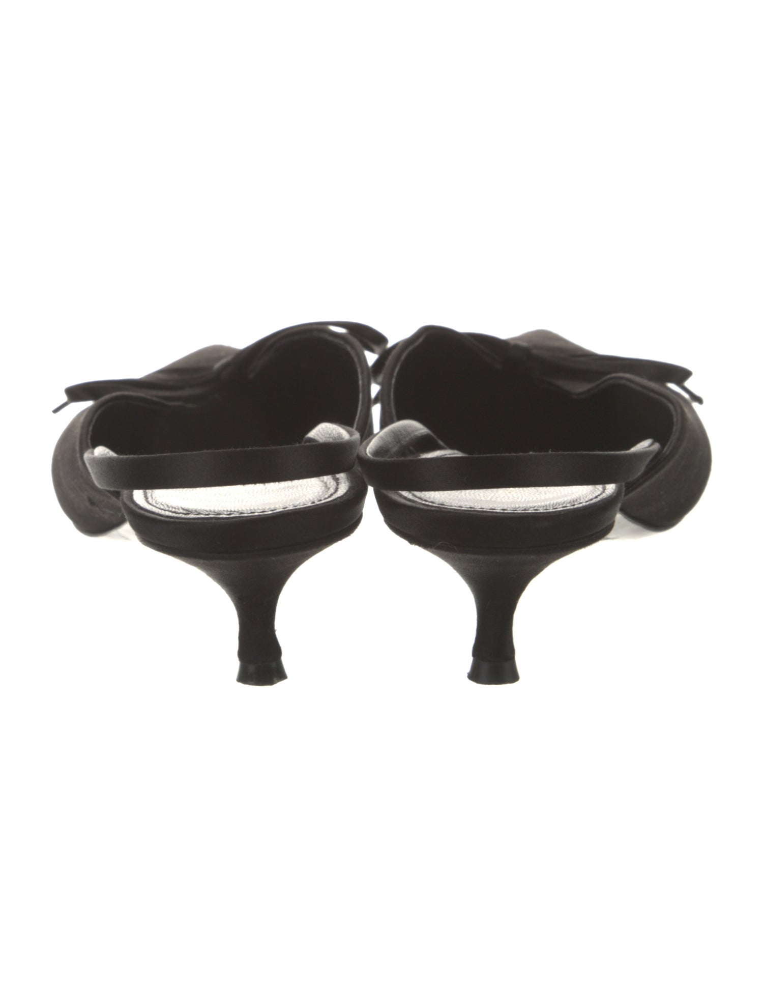 Balenciaga Leather Bow Accents Slingback Pumps