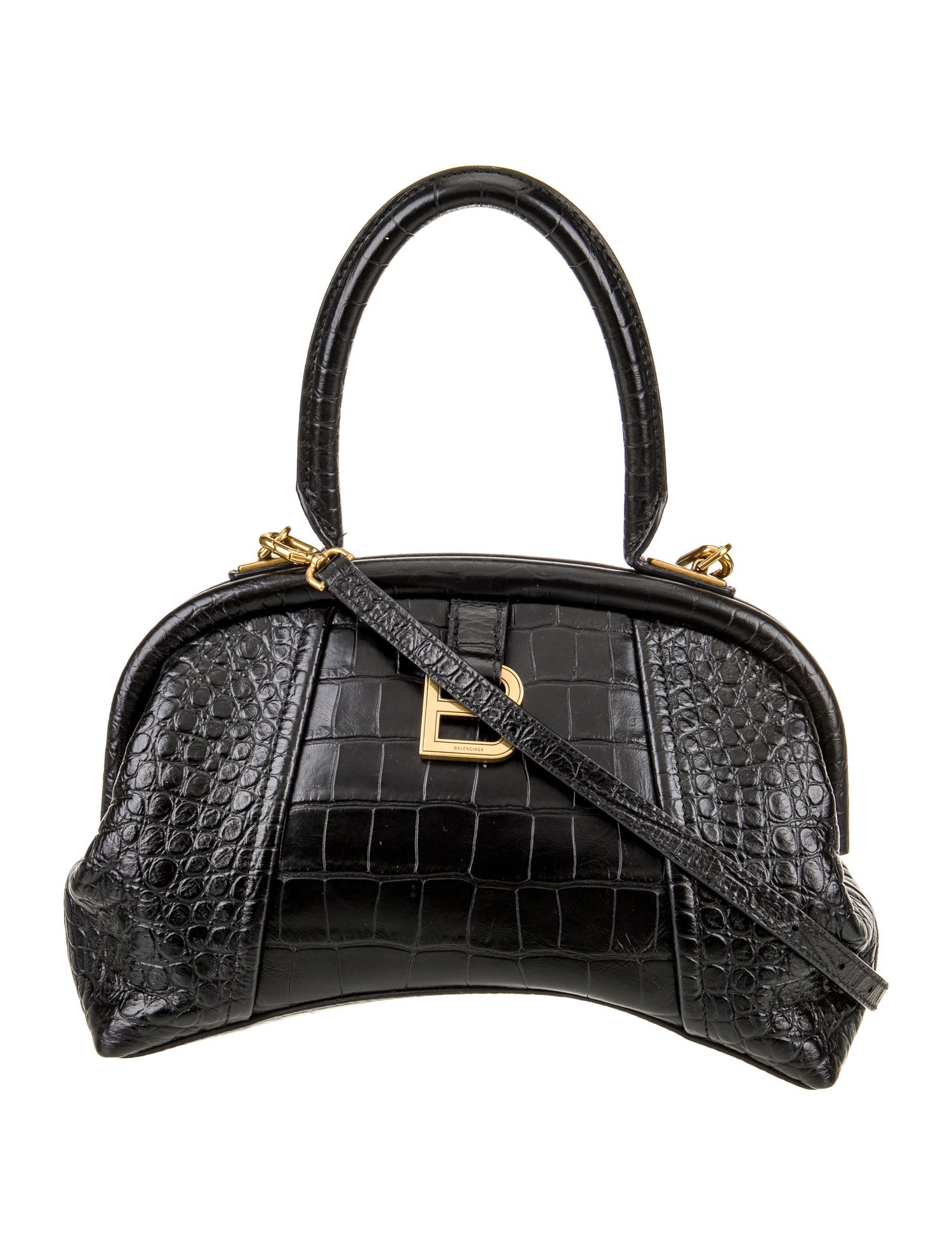 Balenciaga Embossed Leather BALENCIAGA Editor Small Croc Embossed Bag Small 2022