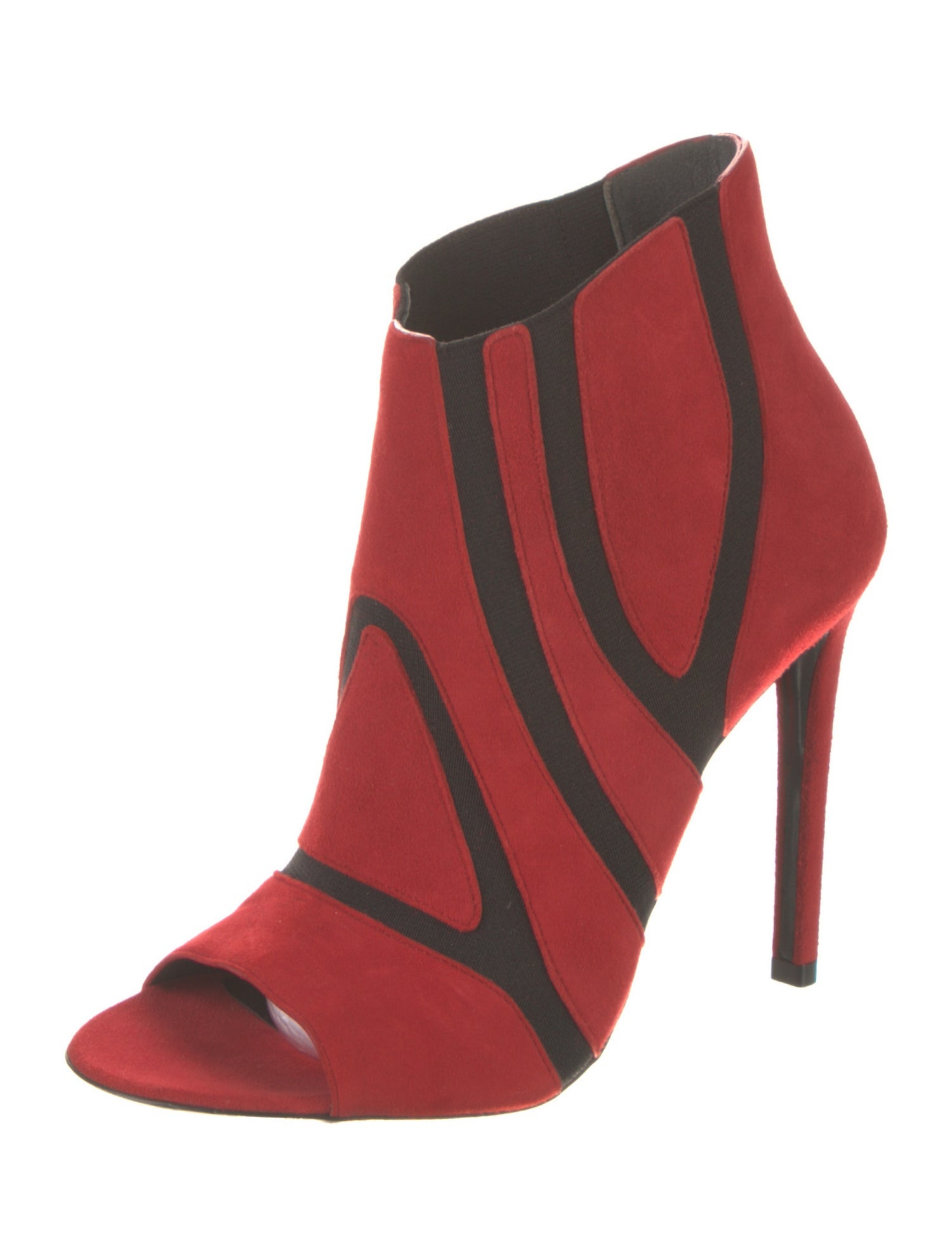 Balenciaga Suede Colorblock Pattern Boots