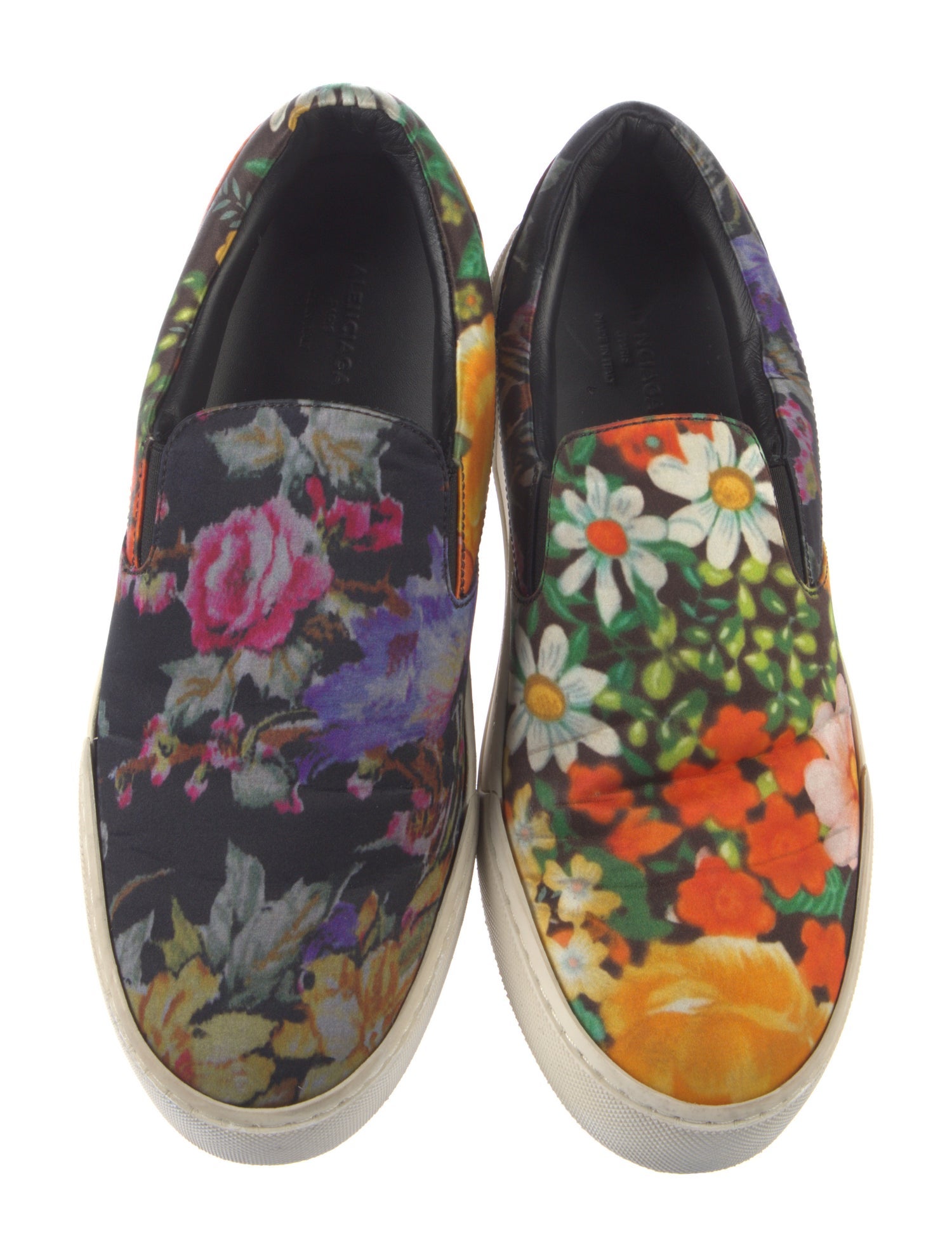 Balenciaga Satin Floral Print Flats