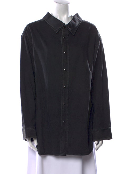 Balenciaga 2017 Long Sleeve Button-Up Top