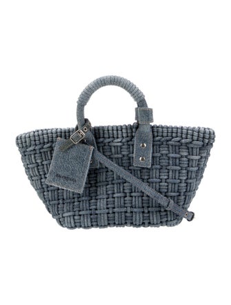 Balenciaga Denim Bistro Denim Basket Top Handle Bag XS