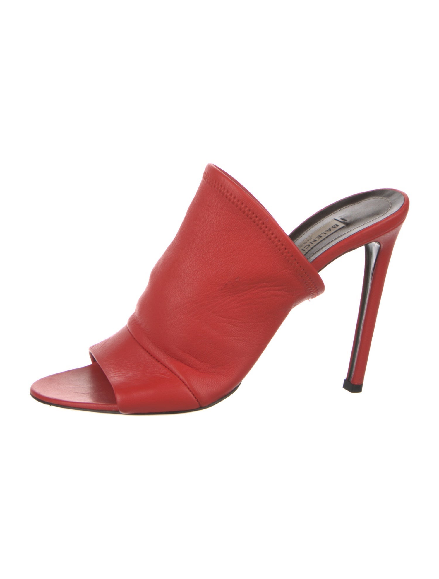 Balenciaga Leather Colorblock Pattern Slides