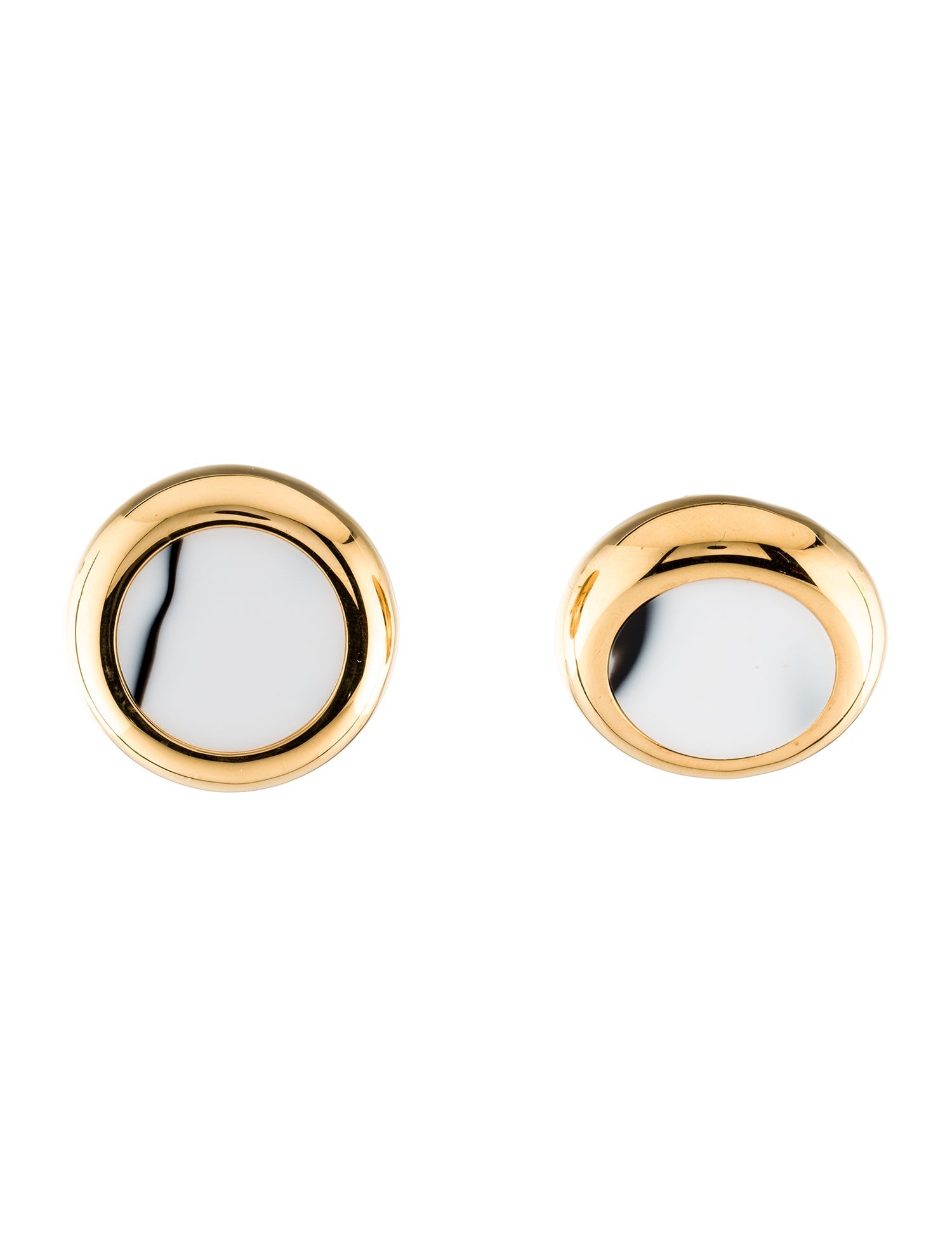 Balenciaga Enamel Marble Round Clip On Earrings