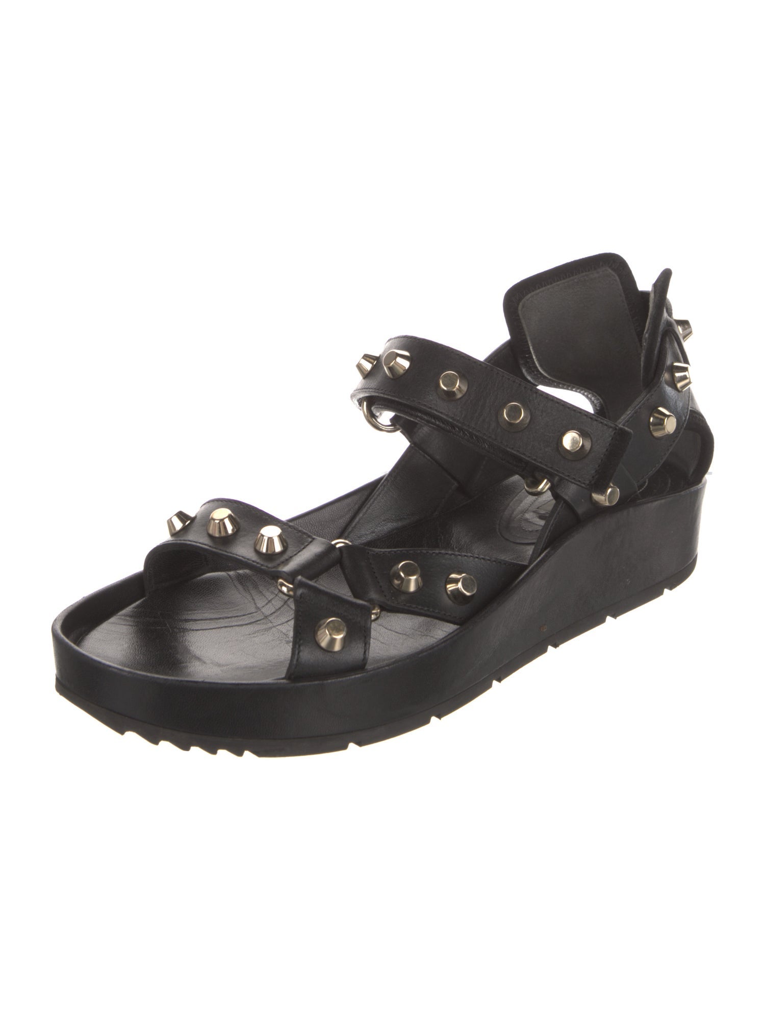 Balenciaga Leather Studded Accents Gladiator Sandals