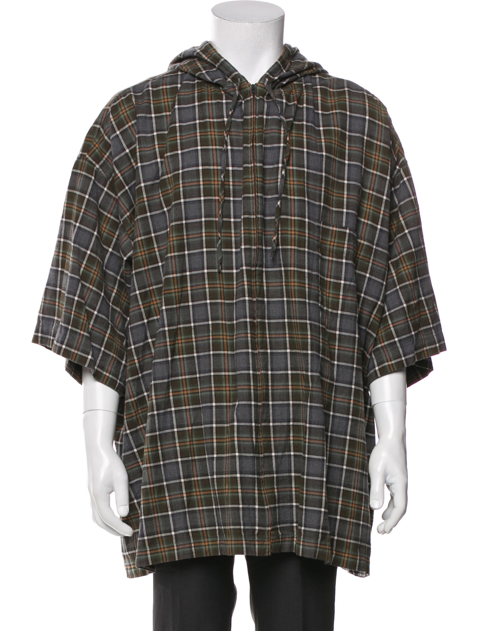 Balenciaga 2018 Plaid Print Parka