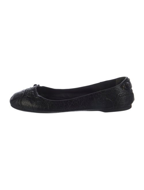 Balenciaga Leather Lasercut Accents Ballet Flats