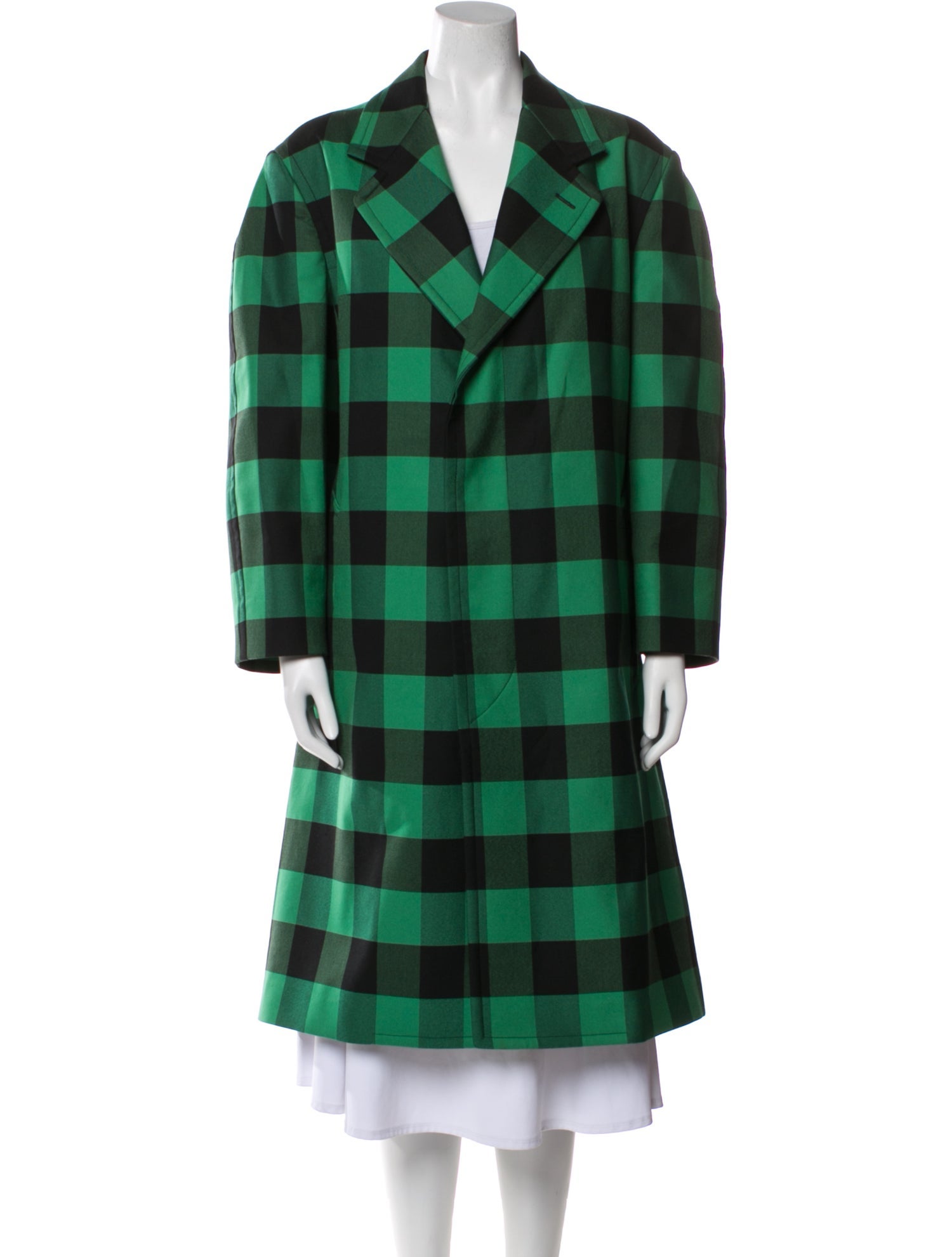 Balenciaga 2016 Plaid Print Coat