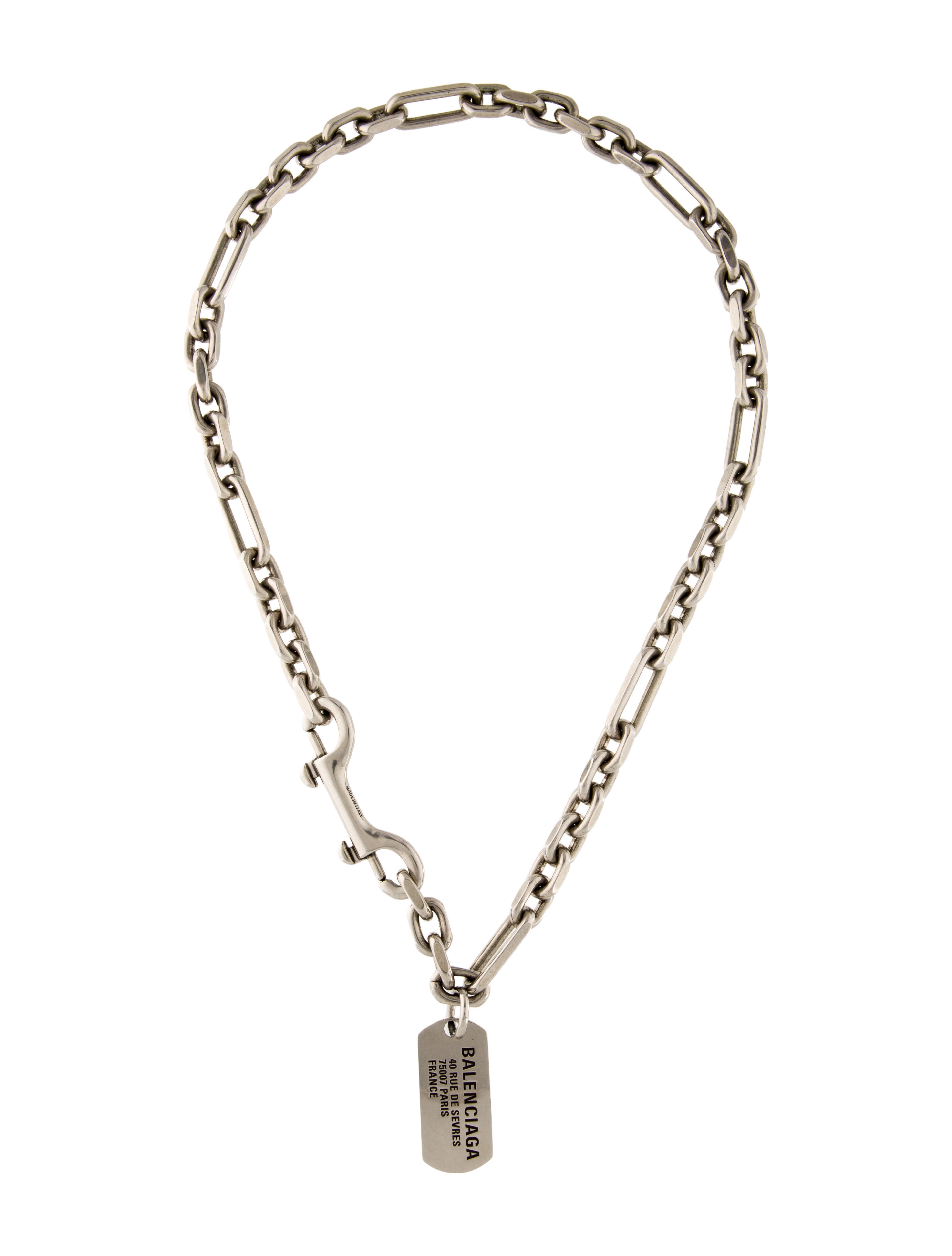 Balenciaga Tags Carabiner Necklace