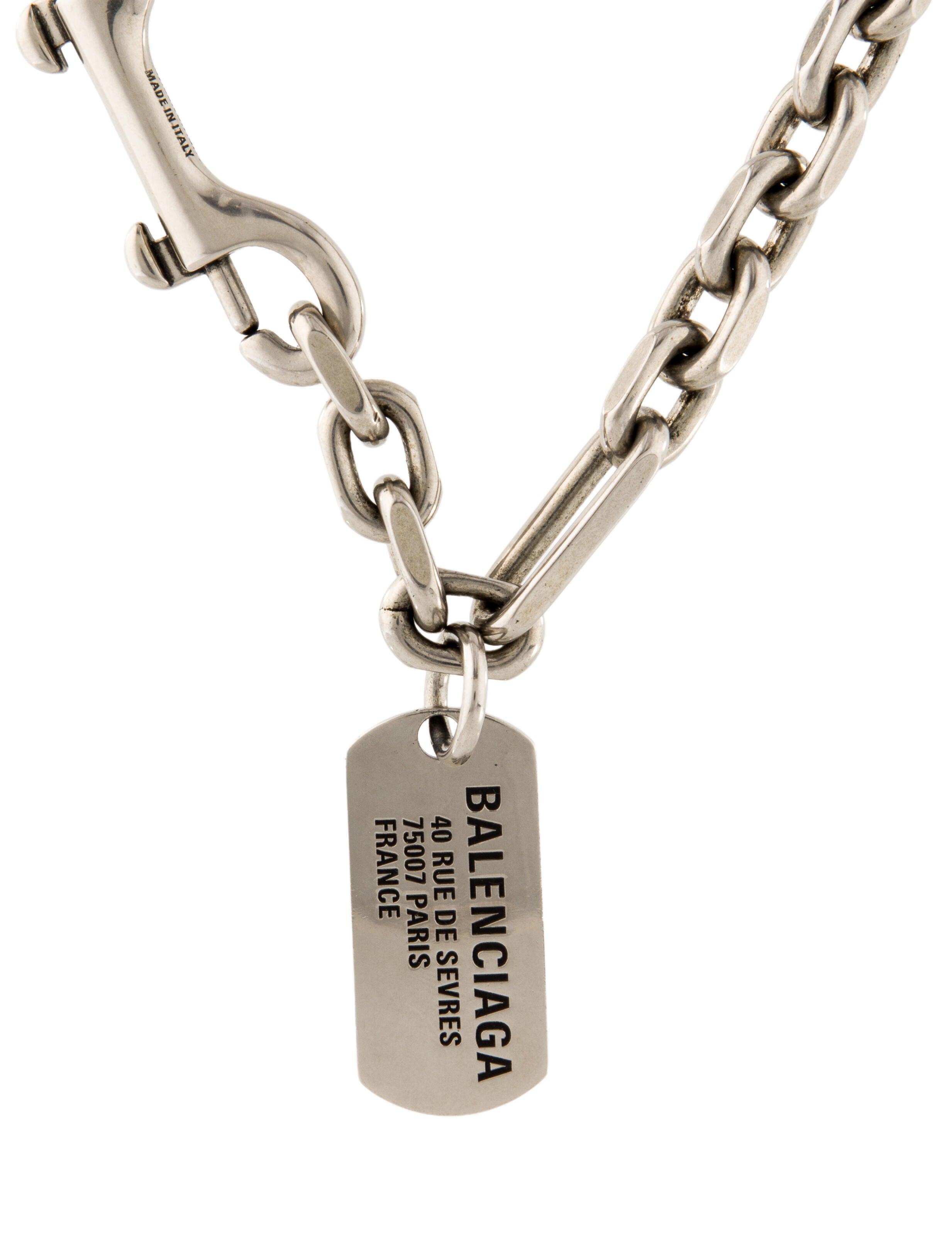 Balenciaga Tags Carabiner Necklace