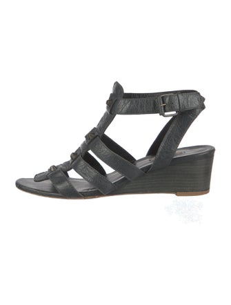 Balenciaga Leather Studded Accents Gladiator Sandals