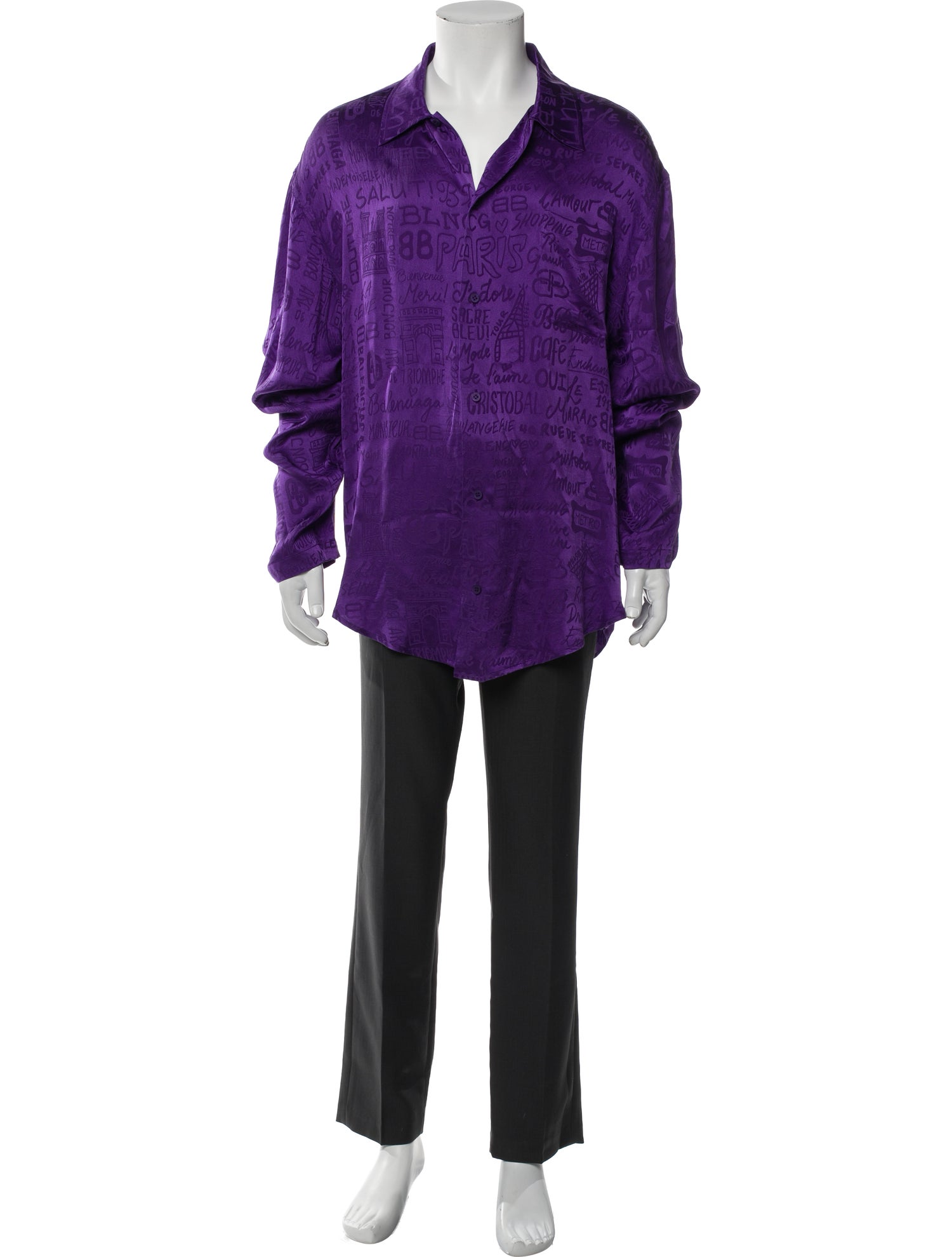 Balenciaga Silk Long Sleeve Shirt